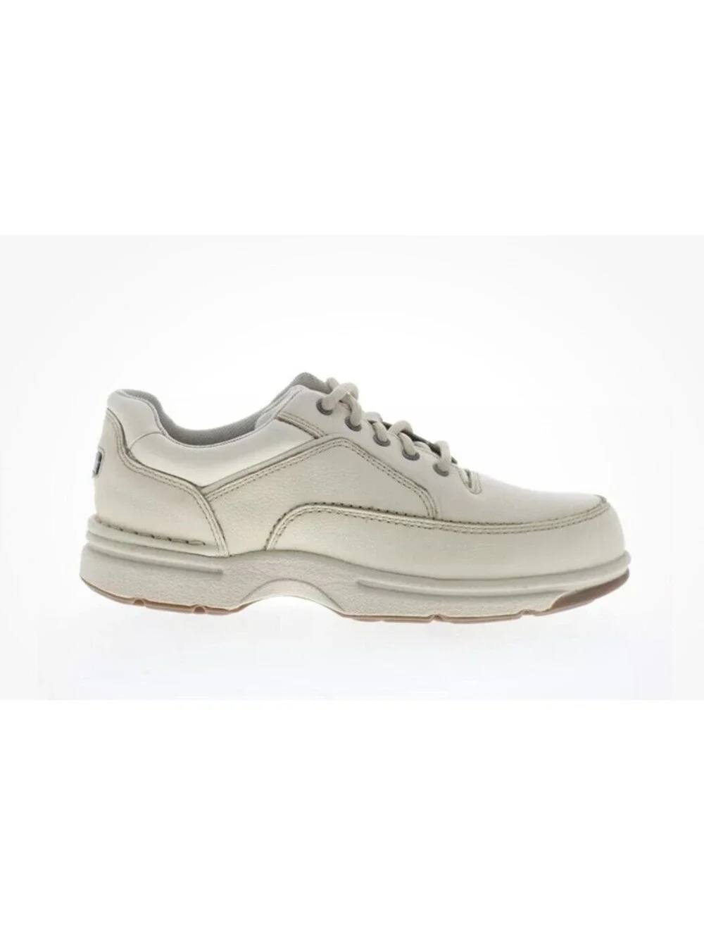 Rockport Men’s Eureka Walking Shoe Sz 7.5 CJ1552 Light Beige Leather Comfy NWOB